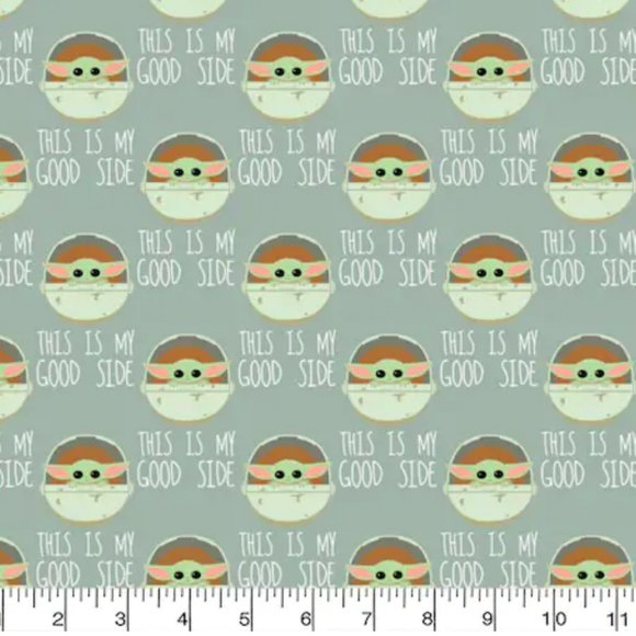 2 yards of Cotton Baby Yoda Fabric Grogu Fabric Mandalorian Fabric - Picture 2 of 2